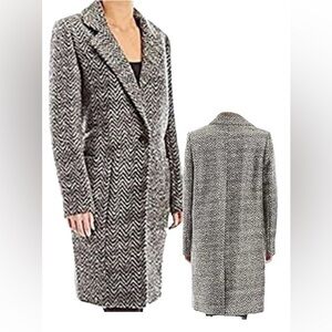 Zac Posen Giselle Coat Houndstooth One Button Size 2 Black and White